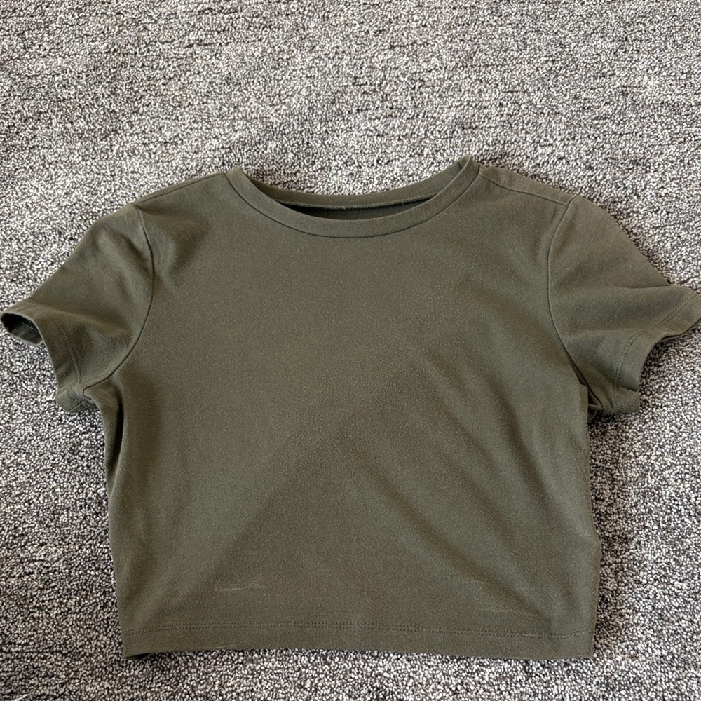 Olive Green Cropped Tee